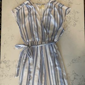 White & Blue Striped Japan Pantsuit Jumper